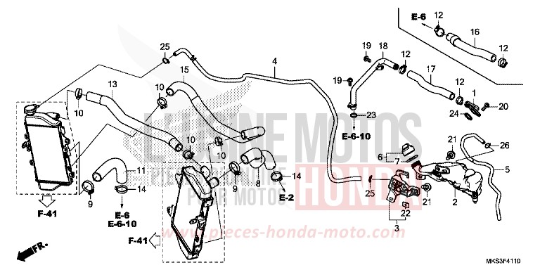 KUEHLERSCHLAUCH/WASSERROHR von Africa Twin DCT DARKNESS BLACK METALLIC (NH463) von 2020